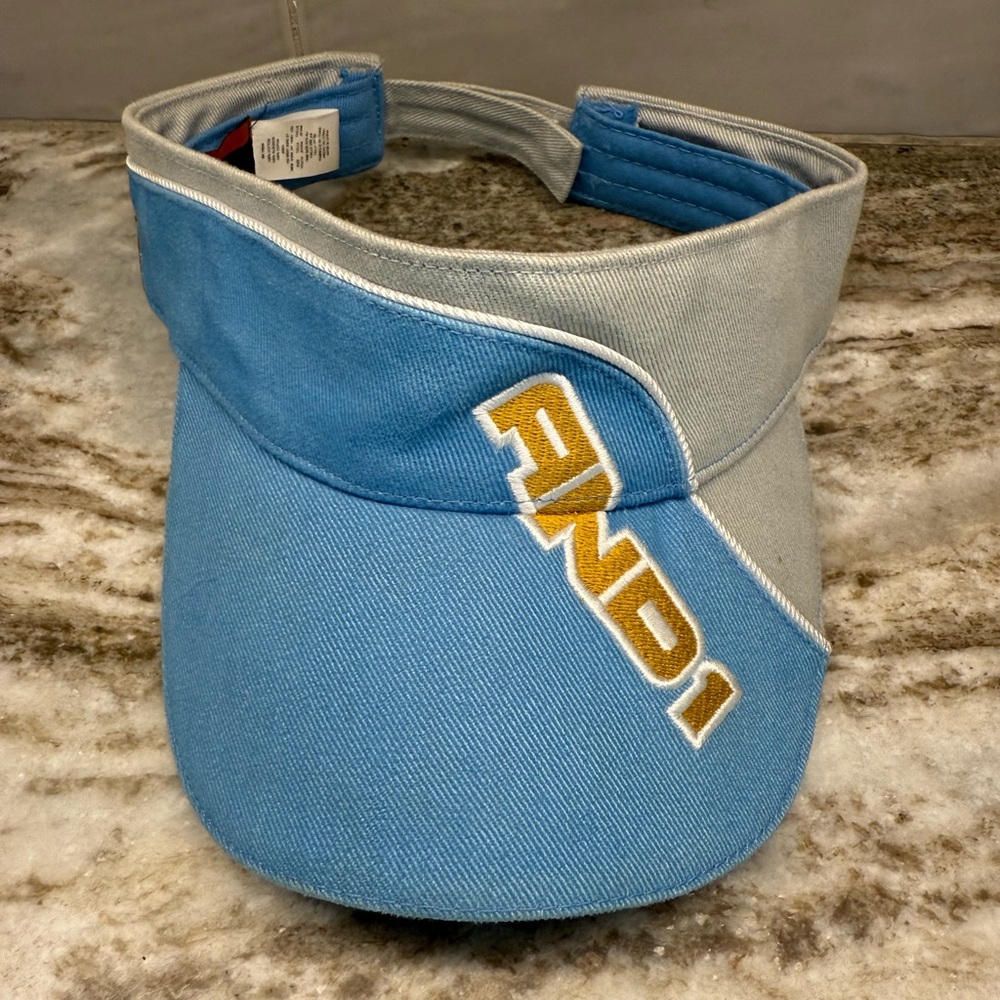 AND1 Basketball Visor Hat Light Blue Gray Embroidered Logo Adjustable Closure